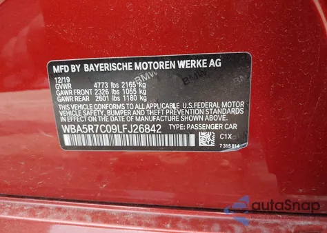 2020 BMW 330I xDrive из США, поврежденный, VIN WBA5R7C09LFJ26842